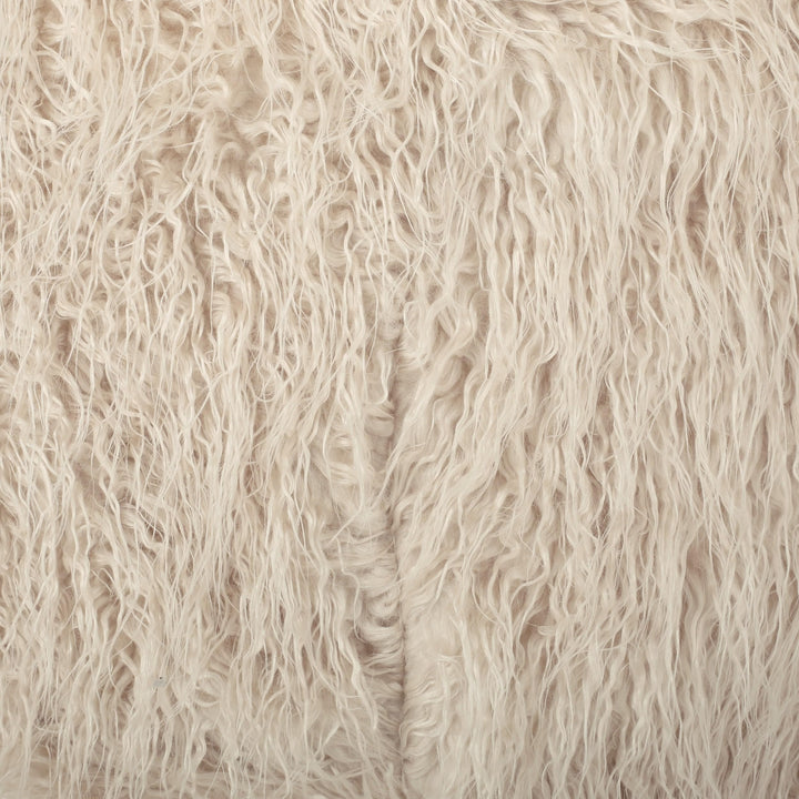 Rounded Fur Bean Bag with Softness and Comfort Brown Modern