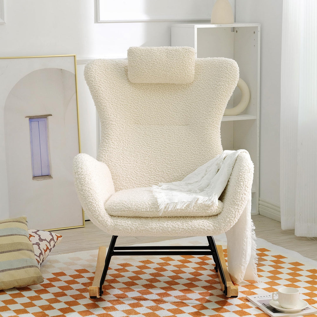 Rocking Chairs Nursery Modern Glider Rocker Chair with High Backrest