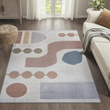 JONATHAN Y Doodle Abstract Coastal Kids & Novelty Machine-Washable Cream/Multi Area Rug