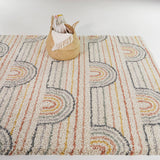 Mod-Tod Hailey Kids Rainbow Print Shag Berber Area Rug