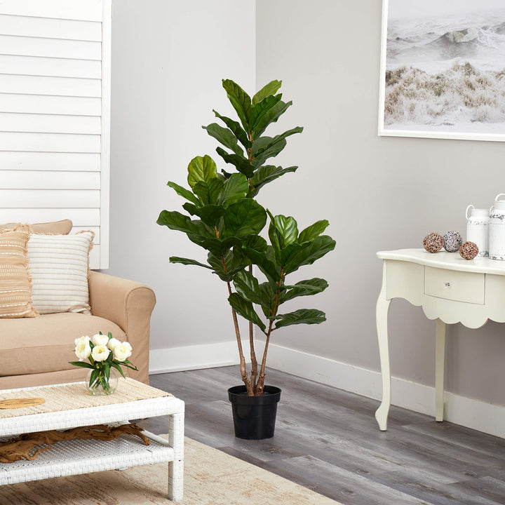 Nearly Natural 65IN Tall Artificial Fiddle Leaf Fig Tree