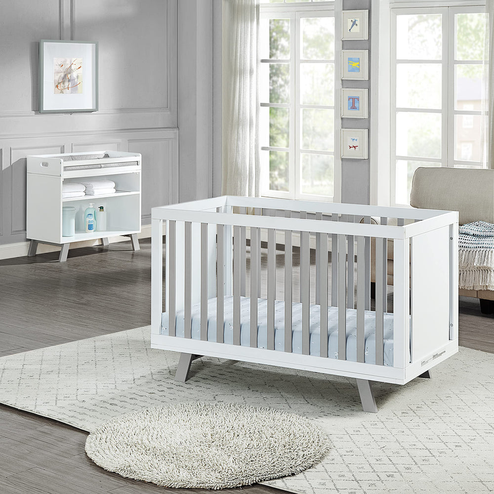 Suite Bebe Livia Convertible Crib in White & Gray