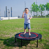 Mini Exercise Trampoline Adult Kid Fitness Rebounder Indoor Black Metal