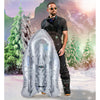 Silver Inflatable Snow Boogie Sled with Handles and Confetti 44 X 26 6