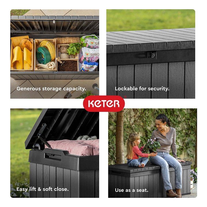 Keter Darwin 100 Gallon Resin Deck Box - Organization