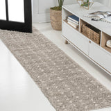 JONATHAN Y MOH400B-28 Pele Modern Geometric Dot Shag Runner Rug, Contemporary, Minimalist, Scandinavian, Kids & Novelty for Living Room, Dining Room, Bedroom, Kitchen, Gray/Ivory, 2 X 8