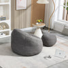 Bean Bag Sofa Chair Foam with Padded Padding and Footrest Grey