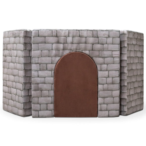 Zipline Playscape Castle Gate Playtime Modular Furniture for Imaginative Kids Prints Stone/Chocolate 32