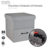 Simplify Collapsible Storage Ottoman with Drawer | Hidden Storage |