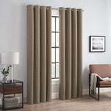 Eclipse Branson Magnitech 100% Blackout Curtain, Grommet Window Curtain Panel, Seamless Magnetic Closure for Bedroom, Living Room or Nursery, 63 in long x 50 in wide, (1 Panel), Mocha