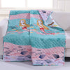 50 X 60 Kids Blue Pink Mermaid Throw Blanket Novelty Animal Print