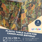 Plastic Tablecloth Camoflauge Birthday Party Supplies (54 X in 3 Pack)