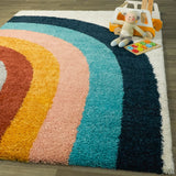 Mod-Tod Amelia Rainbow Print Shag Kids Area Rug