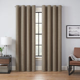 Eclipse Branson Magnitech 100% Blackout Curtain, Grommet Window Curtain Panel, Seamless Magnetic Closure for Bedroom, Living Room or Nursery, 84 in long x 50 in wide, (1 Panel), Mocha