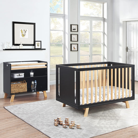 Suite Bebe Livia Convertible Crib in Black & Natural