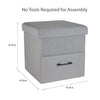 Simplify Collapsible Storage Ottoman with Drawer | Hidden Storage |