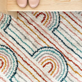 Mod-Tod Hailey Kids Rainbow Print Shag Berber Area Rug