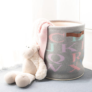 Baby Collection Alphabet Basket Grey Unisex Cotton