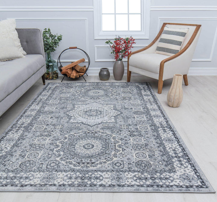 Hailey Geometric Medallion Traditional Area Rug by Rugs America