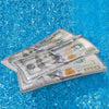 Inflatable White and Green Money Pool Lounger 84"