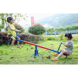 Extendable Outdoor Red and Blue Metal Rotating Seesaw