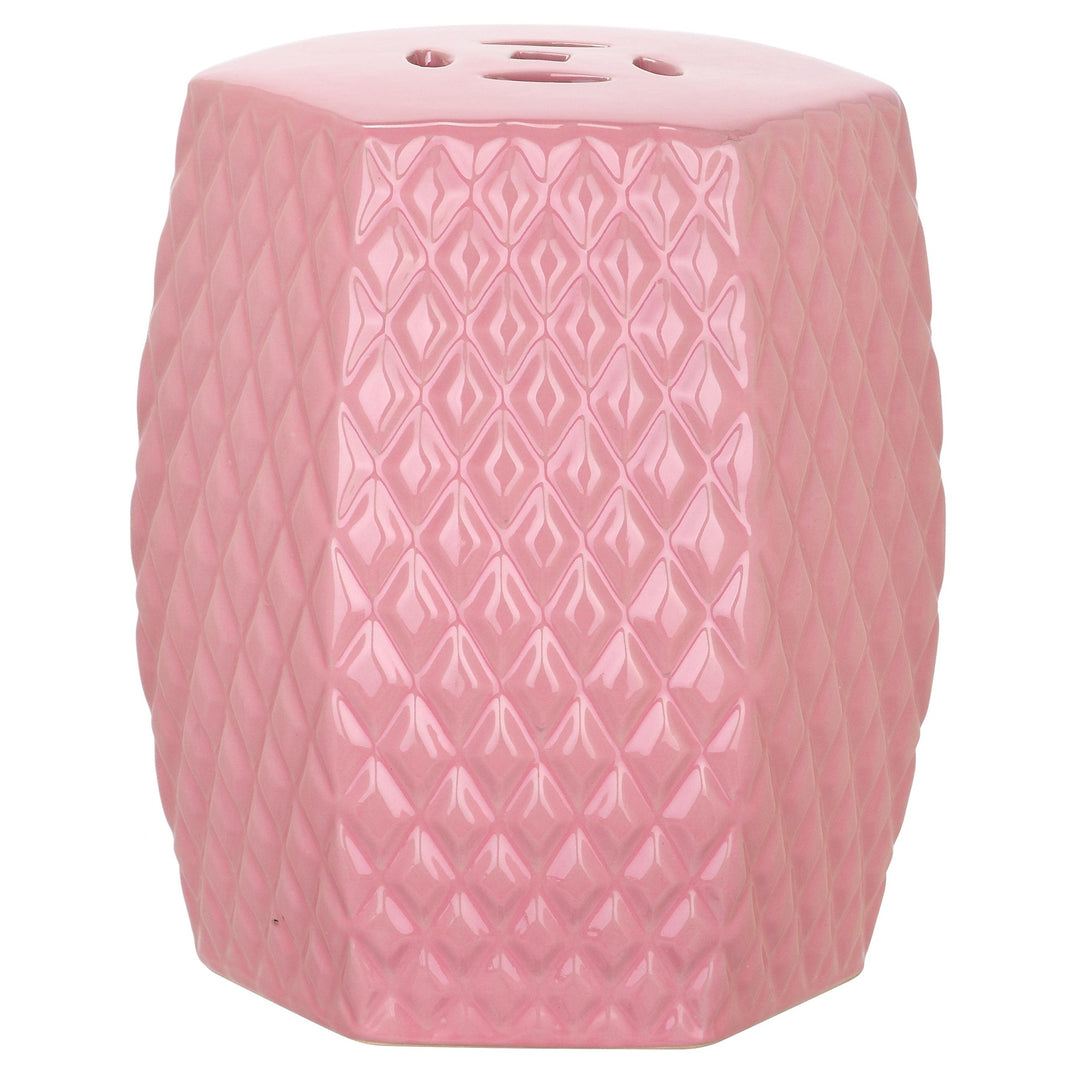 Kids Pink Diamonds Childrens Garden Stool Oriental Ceramic