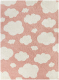 Balta Rugs Clouds Kids Shag Area Rug, Pink, 5' 3" x 7'