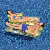 66" Yellow and Silver Inflatable Face-to-face Pool Raft Dual Air