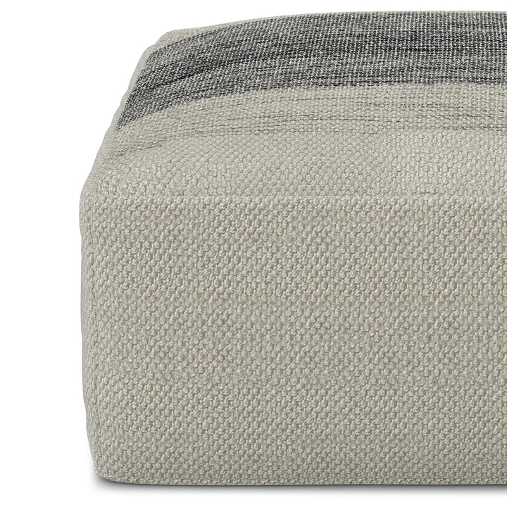 SIMPLIHOME Sabella 20 Inch Boho Square Woven Outdoor/ Indoor Pouf in