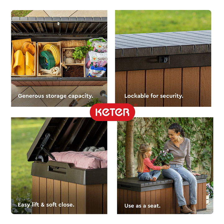 Keter Darwin 100 Gallon Resin Deck Box - Organization