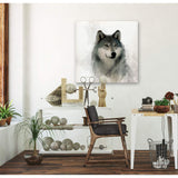 Wolf -Gallery Wrapped Canvas - Yellow Blue Green Red Black White