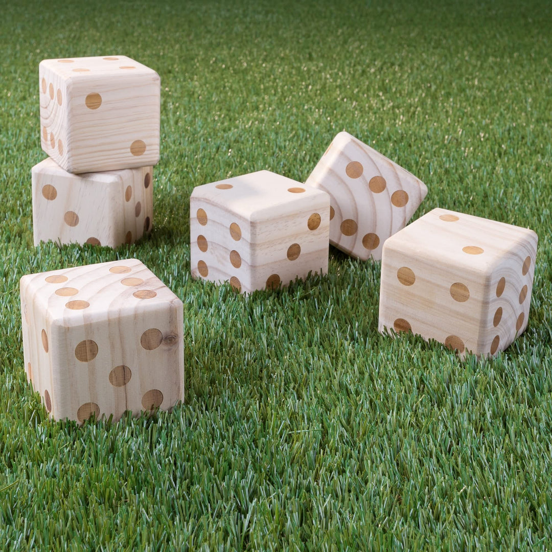 Set of 2 Outdoor Games Lawn Bowling Game and 6-Pack Large Dice