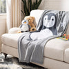 Penguin Baby Throw Blanket Grey White Nature Neutral Animals Cotton