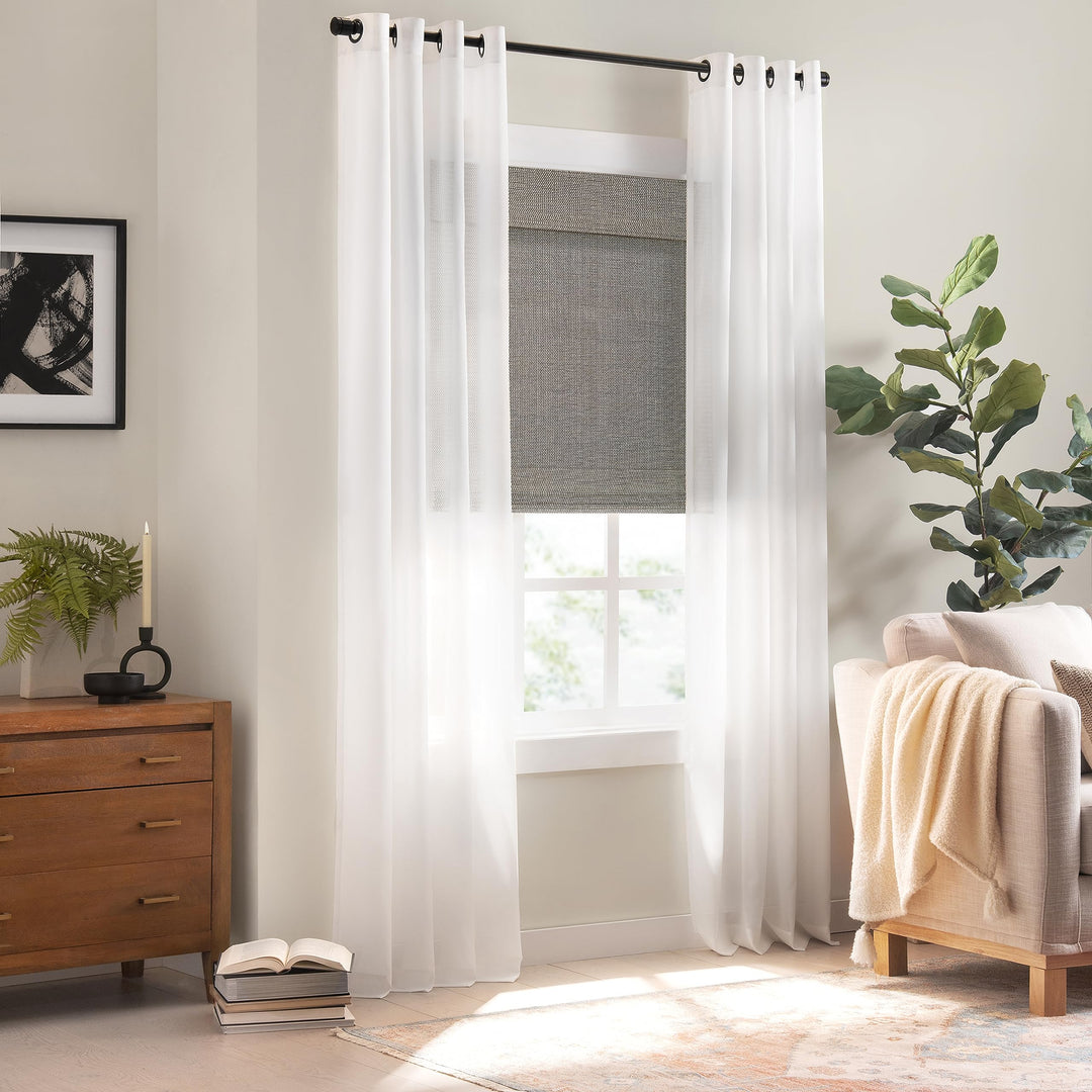 Eclipse Bamboo Roman Shades for Window Semi-Privacy