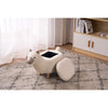 Llama Kids Indoor Storage Ottoman Off/White Transitional Round