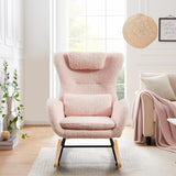 Nursery Rocking Chair Upholstered Glider Rocker with High Backrest