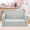 Kids Fold Out Couch 2-in-1 Children Convertible Sofa to Lounger Grey