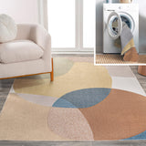 JONATHAN Y WSH307A-8 Pebble Geometric Kids & Novelty Machine-Washable Area Rug, Coastal, Contemporary, Modern, Minimalist, Transitional for Living Room, Dining Room, Bedroom, Kitchen, Multi, 8 X 10