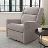 Taylor & Logan Lucy Classic Recliner Swivel Glider Rocker, 3 Position Manual Recline, 20" Round 360 Degree Swivel Base, Living Room, Bedroom, or Nursery, Light Gray