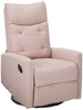 Great Deal Furniture Ishtar Contemporary Glider Swivel Push Back Nursery Recliner - Light Blush and Black Finish 25D x 35.75W x 39H in