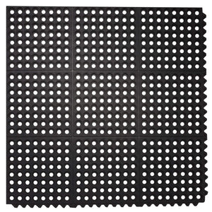 Interlocking Commercial Anti Fatigue Rubber Floor Mat 36 in. X Black