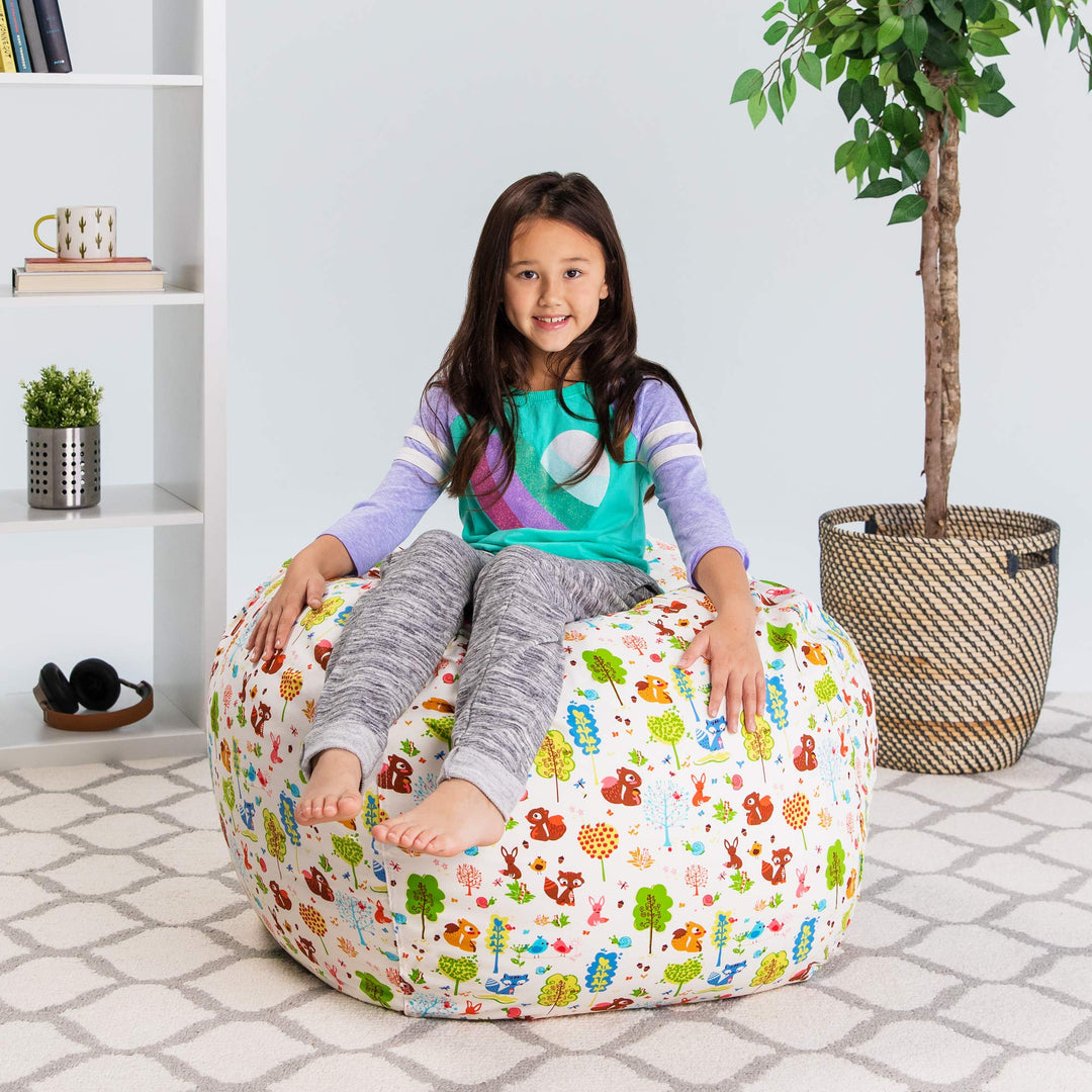 Posh Creations Stuffable Kids Stuffed Animal Storage Bean Bag Chair