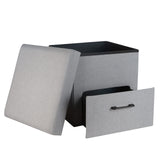 Simplify Collapsible Storage Ottoman with Drawer | Hidden Storage |