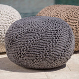 GDFudio Outdoor Handcrafted Modern Fabric Weave Pouf Ottoman Foot