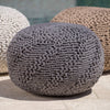 GDFudio Outdoor Handcrafted Modern Fabric Weave Pouf Ottoman Foot