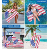 Inflatable USA Flag Pool Float Chair with Sparkle Confetti 48Ã-38 Inch