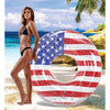 Inflatable USA Flag Giant Pool Float Tube with Sparkle Confetti 48