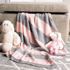 Bubble Stripe Baby Throw Blanket Grey Pink Girls Girl Cotton