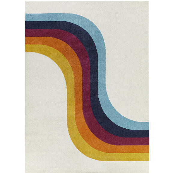 BALTA Mod-Tod Caroline Abstract Rainbow Kids Area Rug 3'11