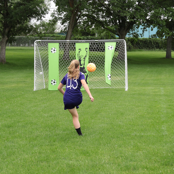 Skywalker Sports 12’ x 7' Soccer Goal with Practice Banners, Green (SSFG12)